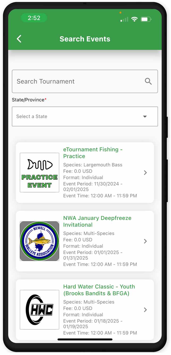 SAWT Tournaments Go Digital with the eTournament Fishing App!